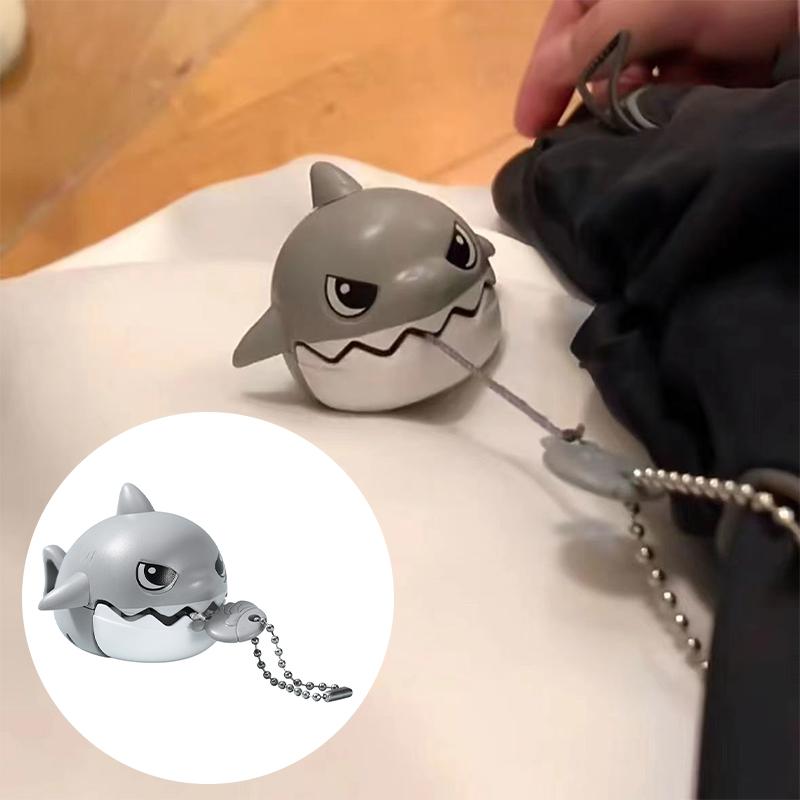 Fun Pull Line Nibbling Shark Keychain For Children Cartoon Eating Small Fish Car Bag Small Pendant Gift