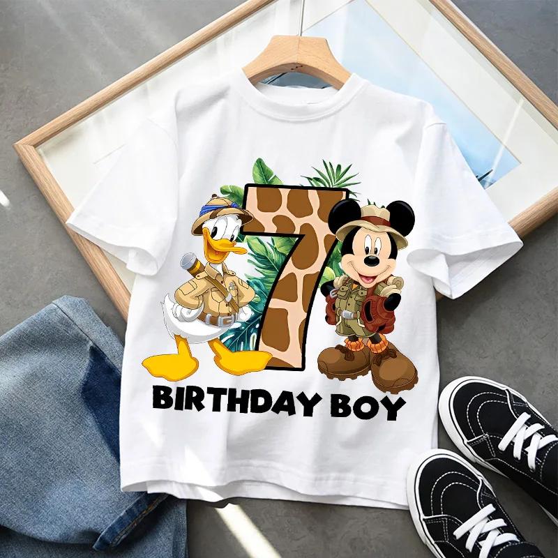 Cute cartoon birthday digital printed summer casual top with T-shirt