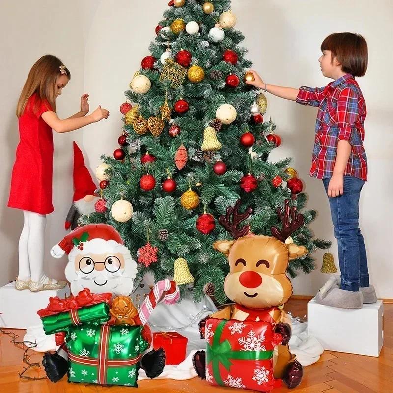 Standing Santa Claus Foil Balloon 2025 Number Balloons Christmas Decoration for Home Navidad New Year Party 2025 Decor Supplies