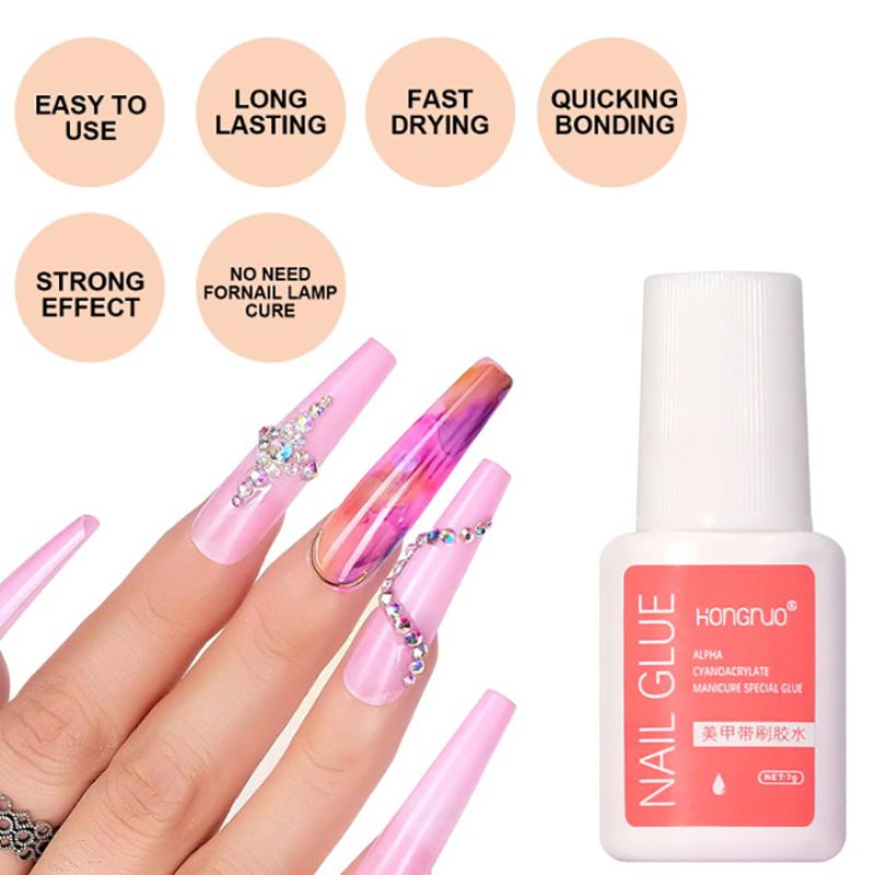7G Super Strong Nail Glue For False Nail Tips, Acrylic Nails,Press On Nails,Fake Nails Art Decoration Lasting Adhesion