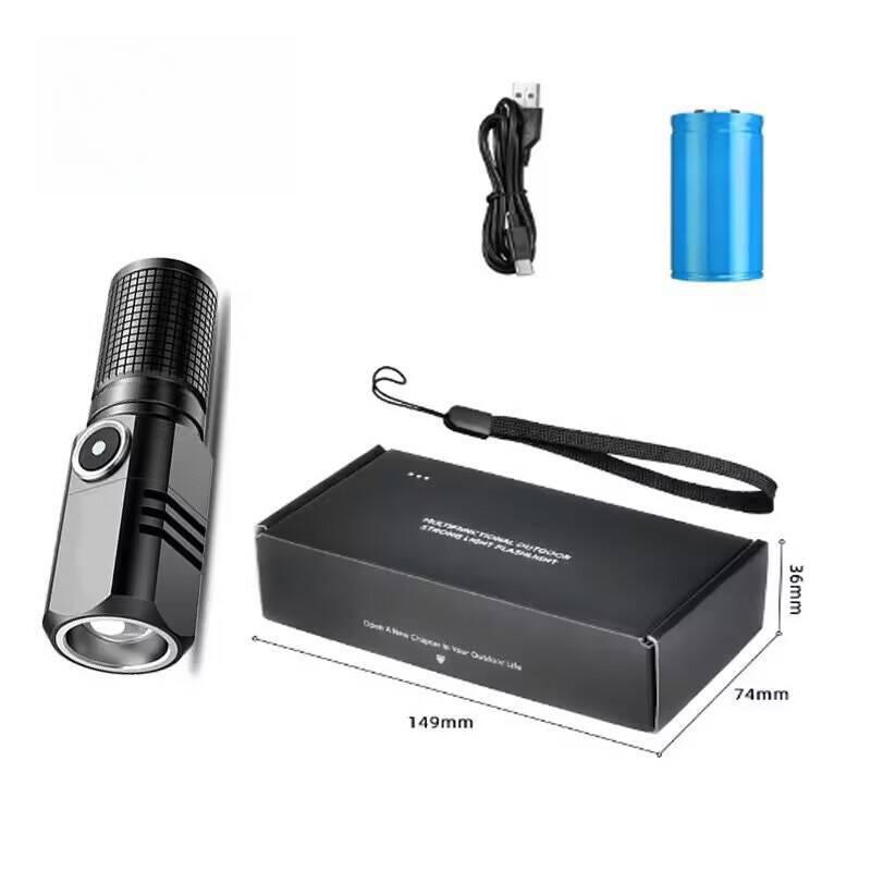 USB wiederaufladbare Taschenlampe Notbeleuchtung tragbar Erkundung Outdoor Camping IP65 wasserdicht Aluminiumlegierungsmaterial 3 Modi