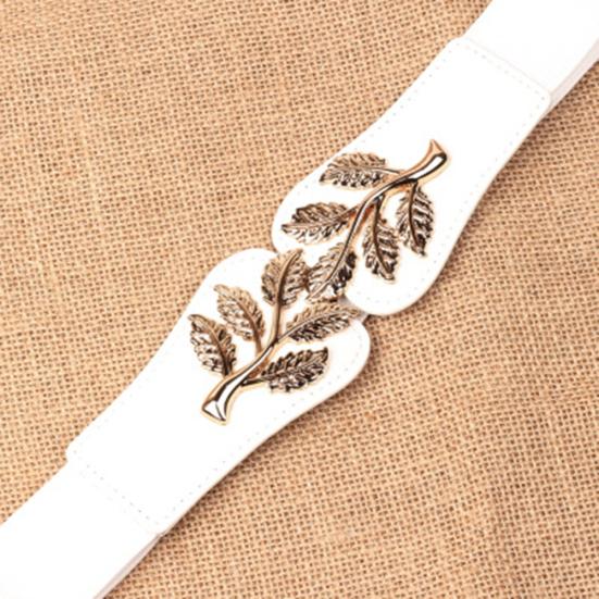 

Горячий модный женский широкий полый пояс с цветочным принтом из искусственной кожи, поясной ремень белый