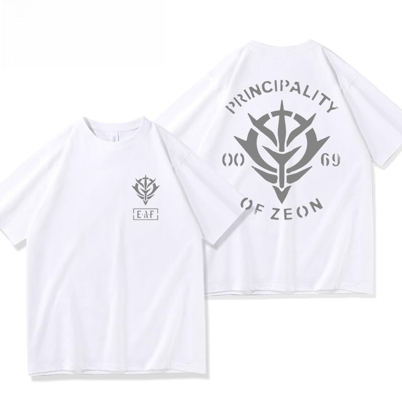 Mobile Suit Gundam Anime Peripheral Jion Duchy Army Same Short Sleeve TShirt Mens and Womens Summer Clothes Tide
