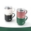 Tyeso Stainless Steel Coffee Mug Durable Desktop Office Mug with Handle and Clear Lid Ideal for Hot Beverages and Everyday Use