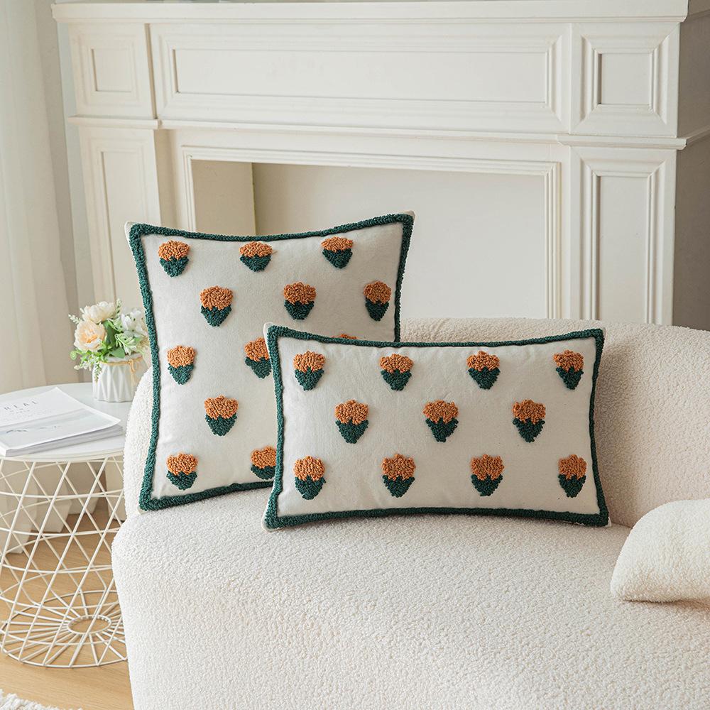 Nordic Flower Tuft Pillow Internet Celebrity Ins Style Tulip Pillow Living Room Sofa Cute Cushion Without Core