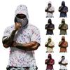 Heren zomer camouflage gradiënt drogend kortetermijn T-shirt, zonkleding, vissen, fitness, sport, kortetermijn shirt met capuchon