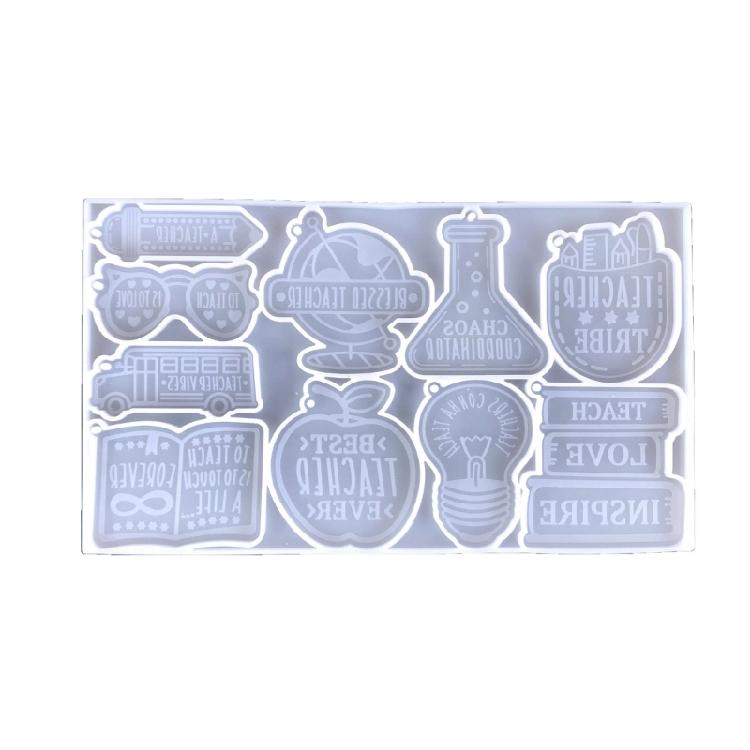 

Pencil Shape Silicone Molds School Bag Book Bus Globe Resin Mold DIY Craft Decor 1 чистый