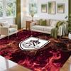 Burnley Football Design Crystal Velvet Rug Soft Decorative Mat for Bedroom Entrance