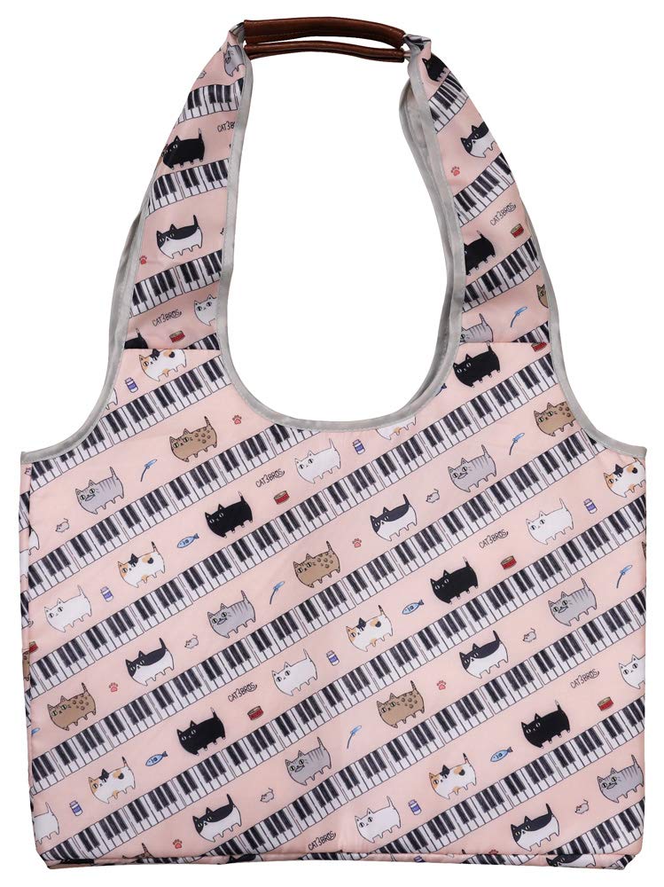 Ceramic Ai Nyanya Shopping Basket Bag, Piano, 23080, Approx. 42cm x 26cm x 30cm (excluding handles), Handle: Approx. 30cm