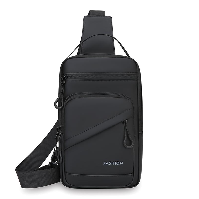 Męska torba crossbody w jednolitym kolorze, sportowa torba na klatkę piersiową na zewnątrz, torba na ramię o dużej pojemności dla dojeżdżających do pracy