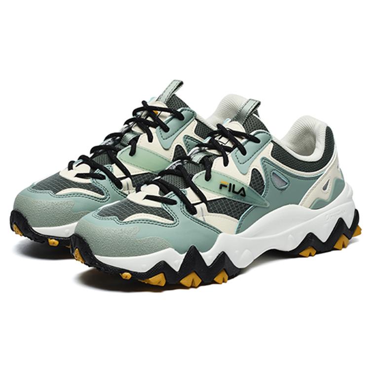 Fila Oakmont 2 Euro Comic 2 Textile, Leather Low Top Casual Shoes Men's Green Beige White F12M232133FLS