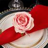 Hand Woven Faux Eucalyptuses Leaf Napkin Rings Christmas Flower Napkin Rings for Casual and Dinner Parties