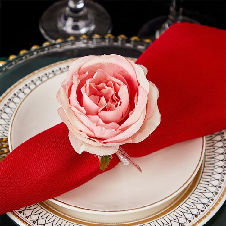 Hand Woven Faux Eucalyptuses Leaf Napkin Rings Christmas Flower Napkin Rings for Casual and Dinner Parties