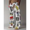 Men's 3D Vintage Pattern Printed Baggy Casual Trousers, Elastic Drawstring Waist with Pockets, for Spring Summer Home Outdoor Vacation