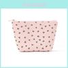 Fluffy Corduroy Makeup Bag With Heart Pattern Large Capacity Travel Organizer For Women And Men