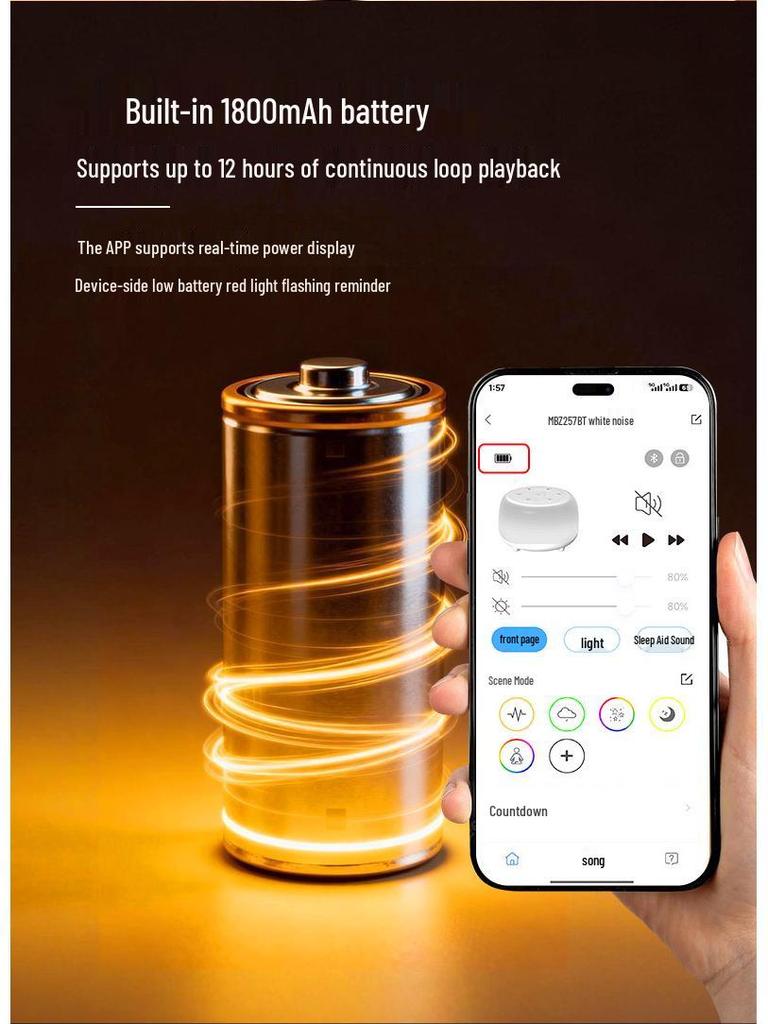 White Noise Bluetooth Speaker with Lullabies and Sleep Monitor