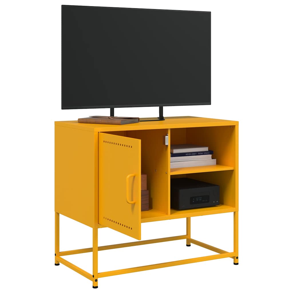 TV Stand Mustard Yellow 68 X 39 X 60.5 Cm Steel