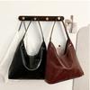 Leisure Wine Red Hobo Bag Korean Style Vintage Underarm Bag Large Capacity Simple Tote Bag Commute