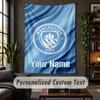 Wall Tapestry Manchester City Print Custom Name Text Wall Hanging Home Decor