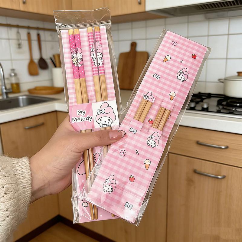

2-Pair Cute Cartoon High-Grade Bamboo Chopsticks For Home Use Non-Slip And Children S Chopsticks (24Cm)