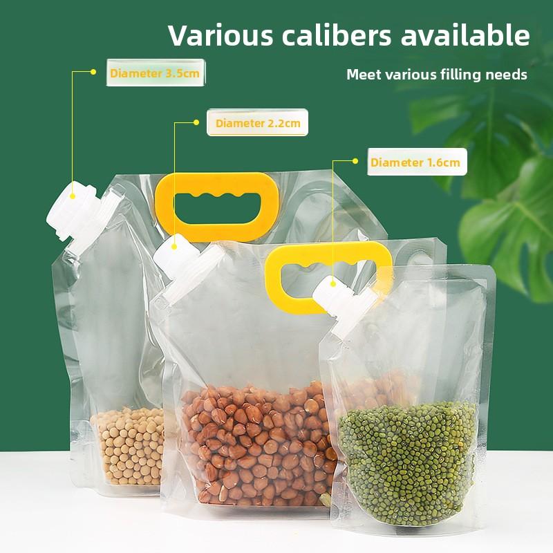 Sealed Bags for Storing Grains and Cereals, Food-grade Hand-held Spout Bags for Household Rice Packaging