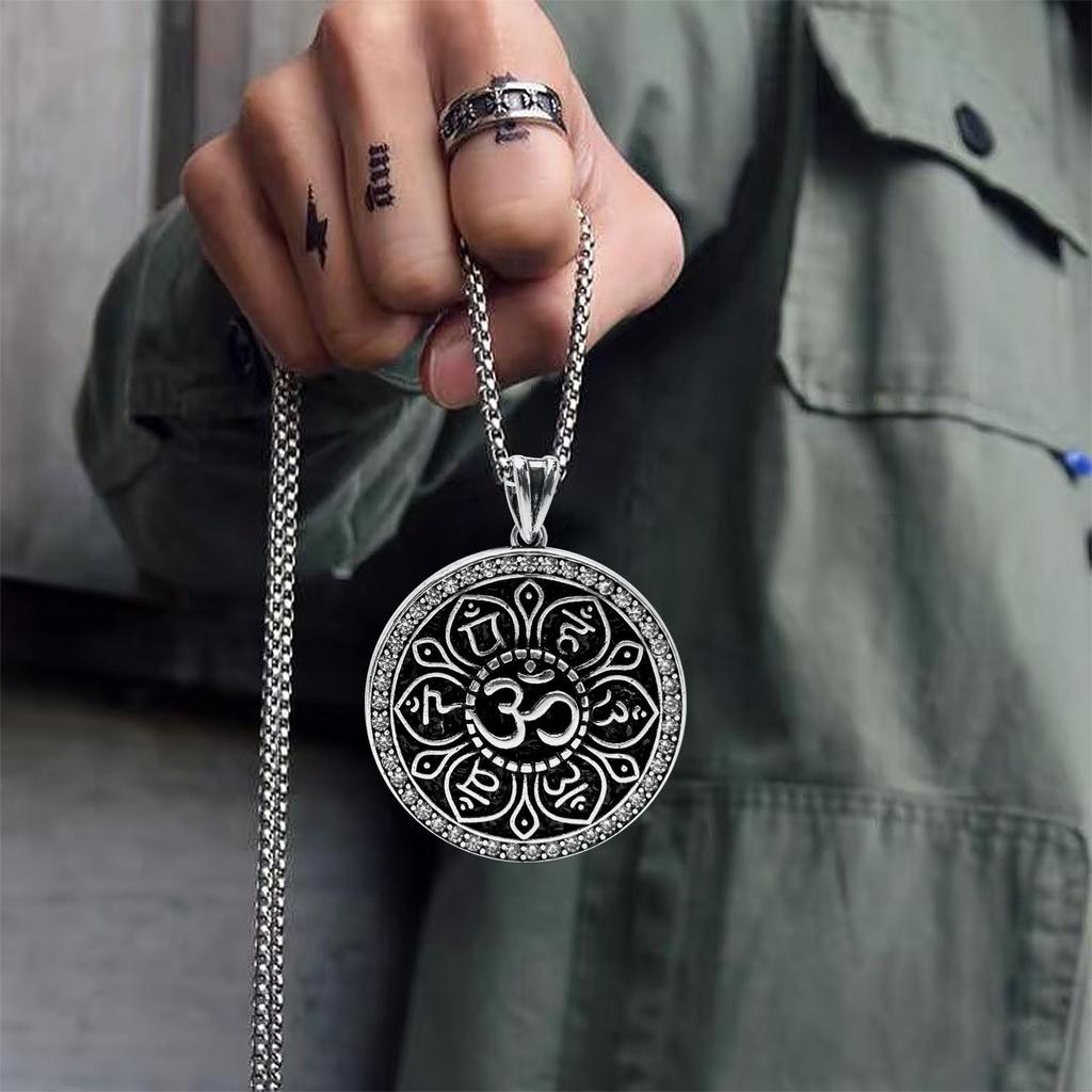 Viking Rune Necklace Retro Gothic Style Unique Trendy Sweater Chain