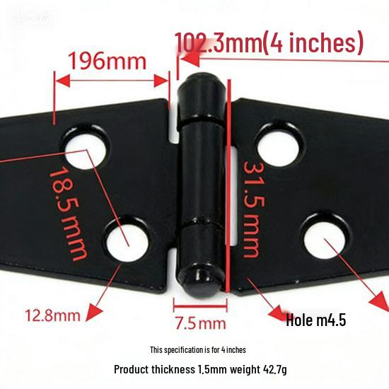Heavy-Duty Thickened Flat Bar Long Hinge for Wood Gates and Boxes