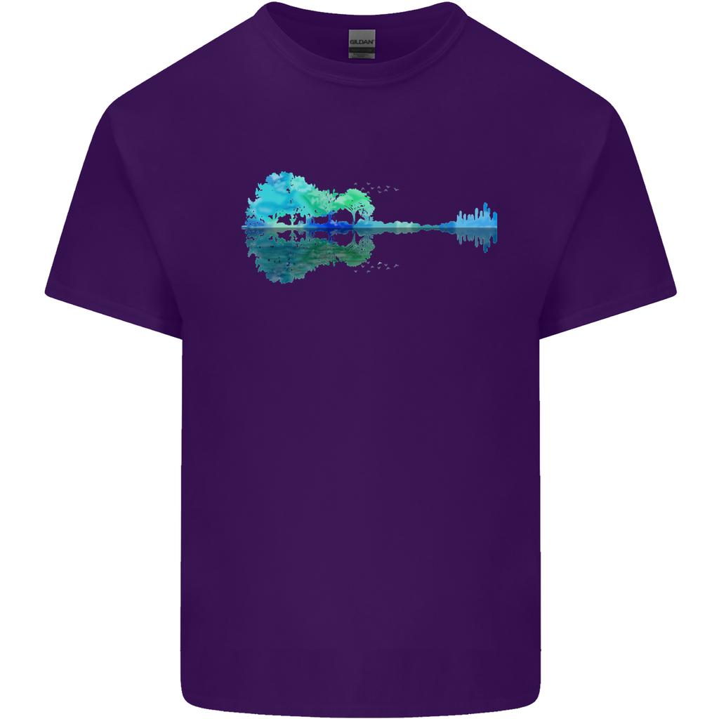 Guitar Reflection Guitarist Bass Acoustic Unisexs Light Cotton TShirt