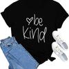 MAIHUN Be Kind Shirt for Women Tie Dye Rainbow T Shirt Inspirational Teacher Tees Tops Blessed Short Sleeve
