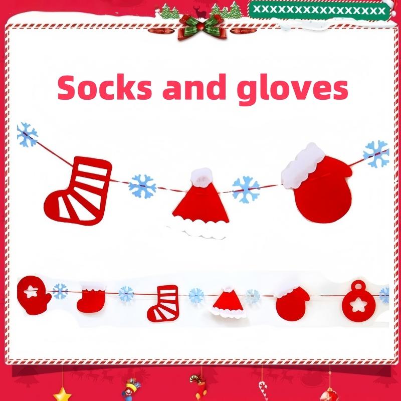 Merry Christmas Banner Holiday Bunting Garlands Elk Festive Party Decoration for Holiday Xmas New Year Party Home Supplies