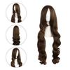80cm Long Curly Brown Cosplay Wig Natural Looking Comfortable Synthetic Lace Wig for Daily Wear Weekend Trip & Lolita Dress-up