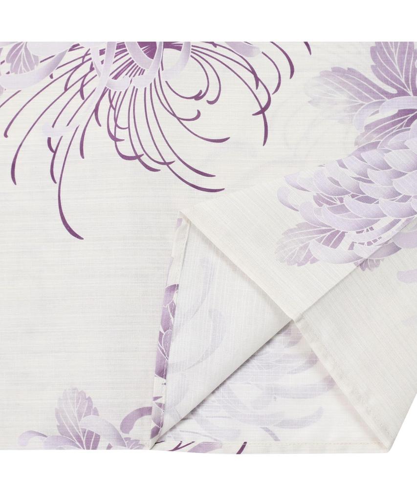 Yukata Set for Change 3 Piece Set Heiko Junior Girls H Purple Chrysanthemum [KYOETSU] Girls, Ecru, Weave, (Yukata, Obi, Geta) (2. Haze, 130cm)