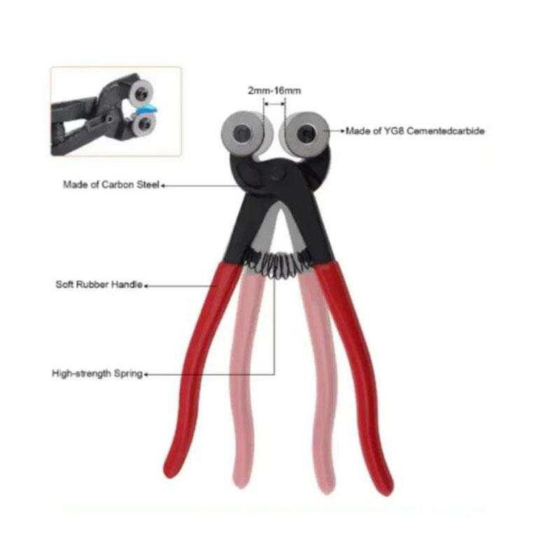 8 Inch Glass Tile Mosaic Nippers Heavy Duty Double Round Wheel Flat Nose Trimming Clamp Pliers Ceramics Cutting Tongs Tools