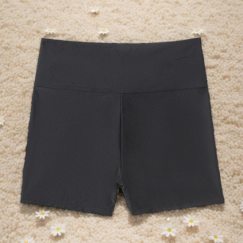 2025 European & American Solid Color Drawstring Bikini Swim Trunks for Women