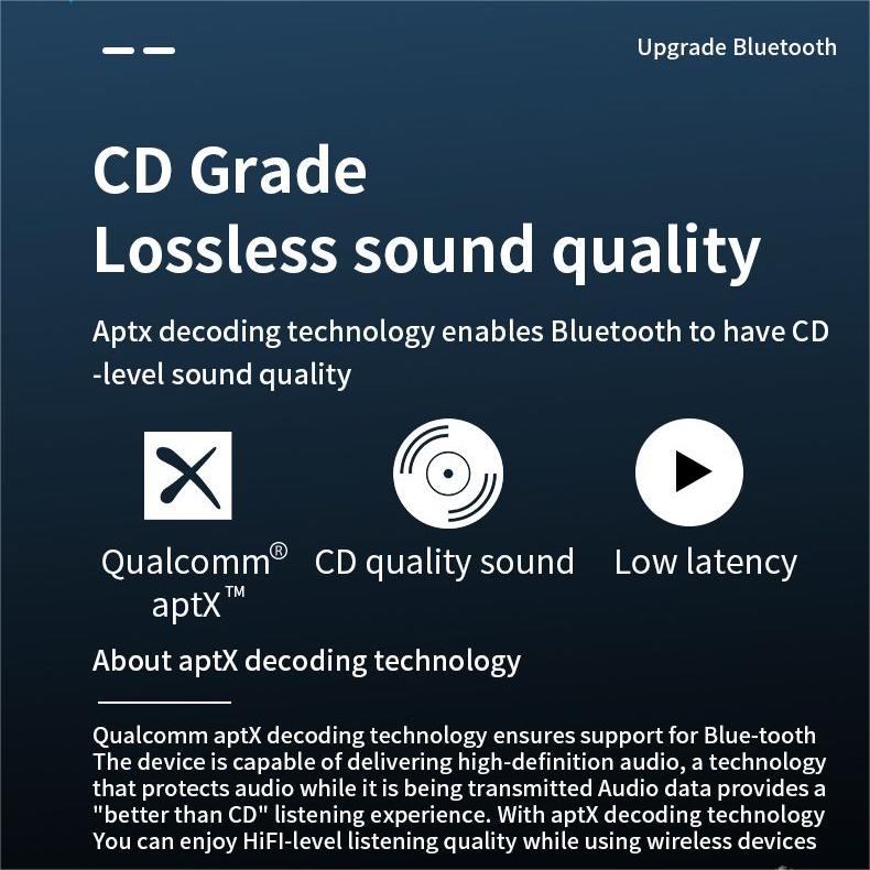 Ricevitore trasmettitore audio Bluetooth aptX HD/LL, adattatore wireless per musica Hi-Fi di qualità CD, multipunto, AUX da 3,5 mm, tipo C