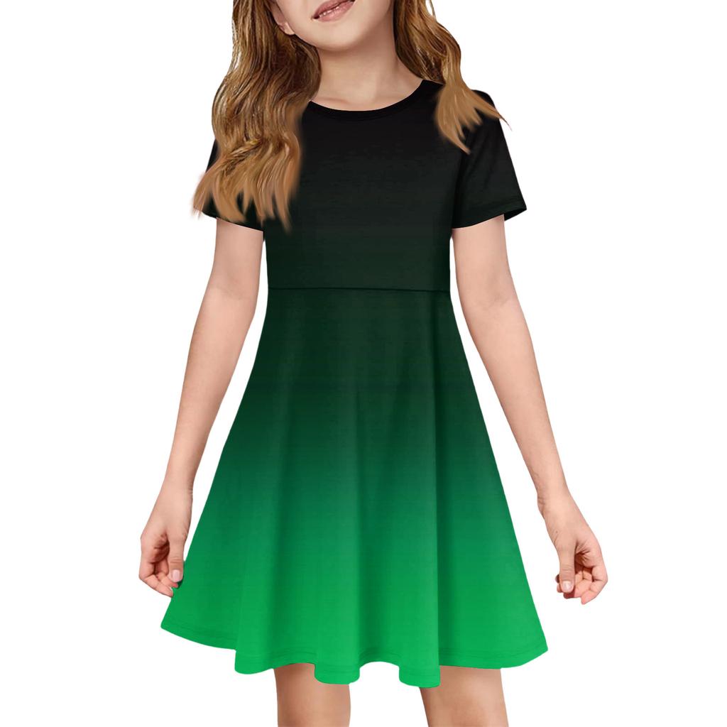 Mädchen Sommerkleid Farbe & Muster Kurzarmkleid Mit Tasche Freizeitkleid Kurze Ärmel Partykleid Ostertag