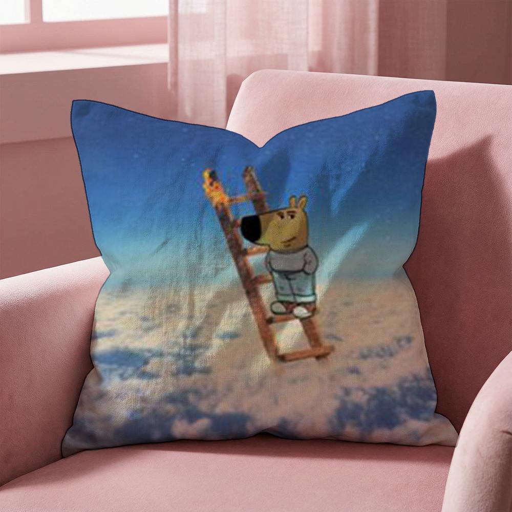 Cute chill guy Cushion Cover Multi-Scene Pillow Cover for Home & Car - Reversible, Soft & Durable for Daily Use