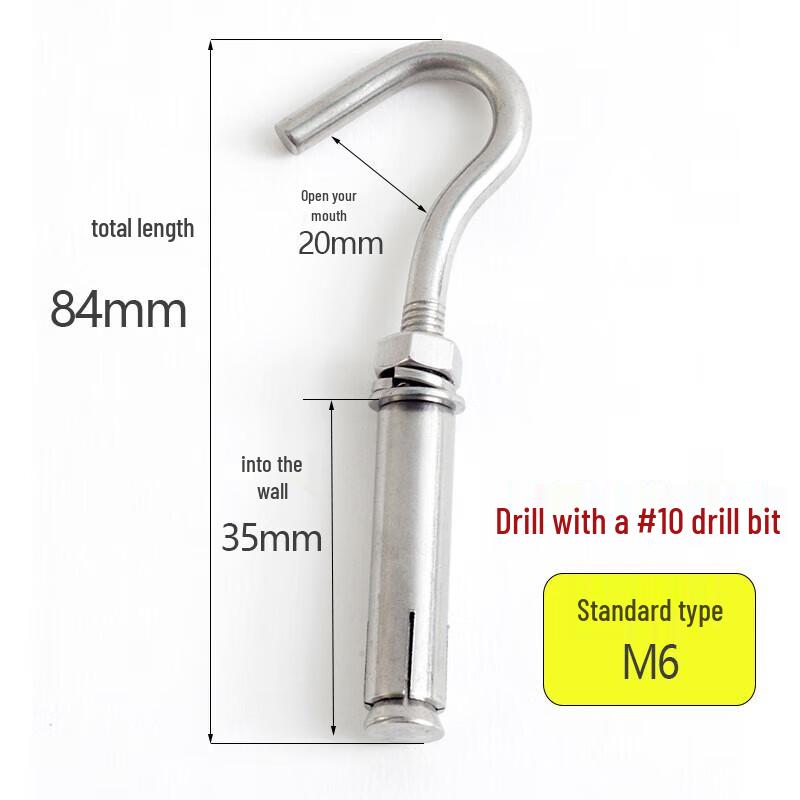 Ledwei 304 Stainless Steel Expansion Anchor Hook Bolts