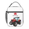 Massey Ferguson Traktor Roter Traktor Isolierte Lunchtasche für Damen Kinder Tragbare Lebensmittelboxen Thermische Lunchbox Tragetasche