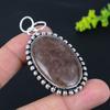 Strawberry Quartz Gemstone Handmade Ethnic 925 Silver Pendant 2.56" g0Y75