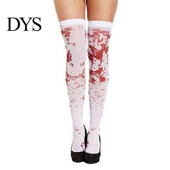 Women Over The Knee Socks Blood Stained Bloody Halloween Party Costume