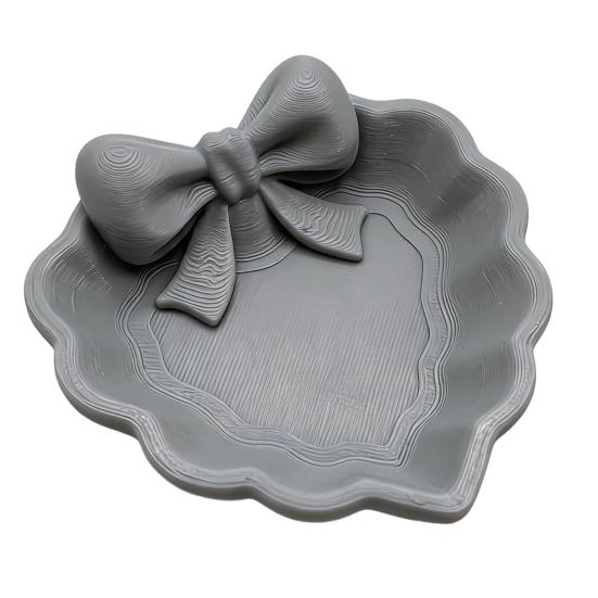 3D Printed Bow Jewelry Tray, Heart Shape Ring Dish, Entryway Table Trays, Decorative Trinket Dish, Jewelry Organizer Tray for Rings Necklaces