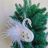 Weißer Schwan Feder Weihnachtsbaumschmuck Anhänger Romantisches Zuhause Weihnachtsspielzeug Kunststoffkugeln Weihnachtsfeier Geschenk Neujahr 2024