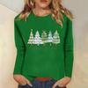 Women's Daily Casual Long Sleeve Christmas Print O-neck Top