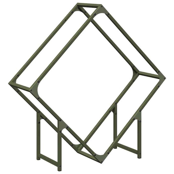 VidaXL Firewood Rack Olive Green 80x25x80 Cm, Fireplace Log Holder, Log Holder, Log Rack 864286
