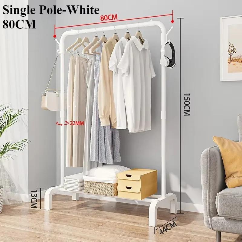 Floor Standing Clothes Rack Modern Simplicity Multilayer with Hooks Clothes Hanger Space Saving Widening and Raising Coat Hanger