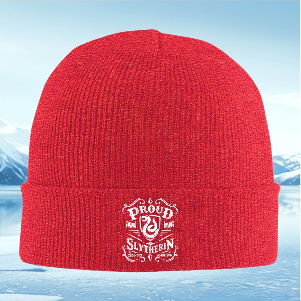 Proud Slytherin Crest Ambition Cunning Men Women Unisex Knitted Hat Beanie Pullover Cap Winter Thermal Warm Christmas Outdoor Cy