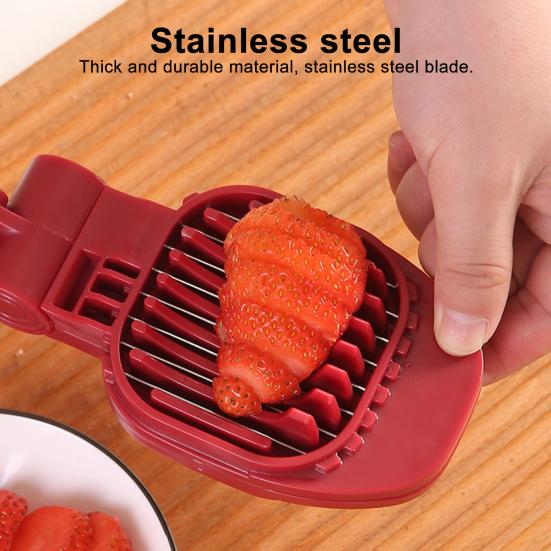 Egg Slicer for Hard Boiled Eggs Stainless Steel Food Slicer for Eggs Fruits Cheese Strawberry Easy-Press Kitchen Slicing Tool with Ergonomic Handle