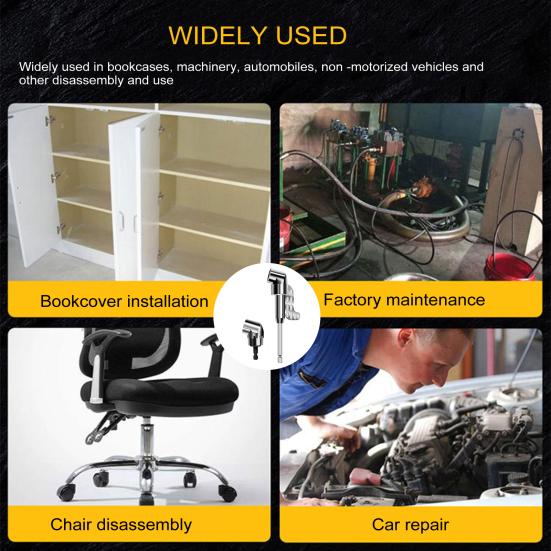 Right Angle Electric Drill Adapter 105-Degree 1/4 3/8 1/2 Inch Drill Press Attachment with 360-Degree Rotatable Socket Set