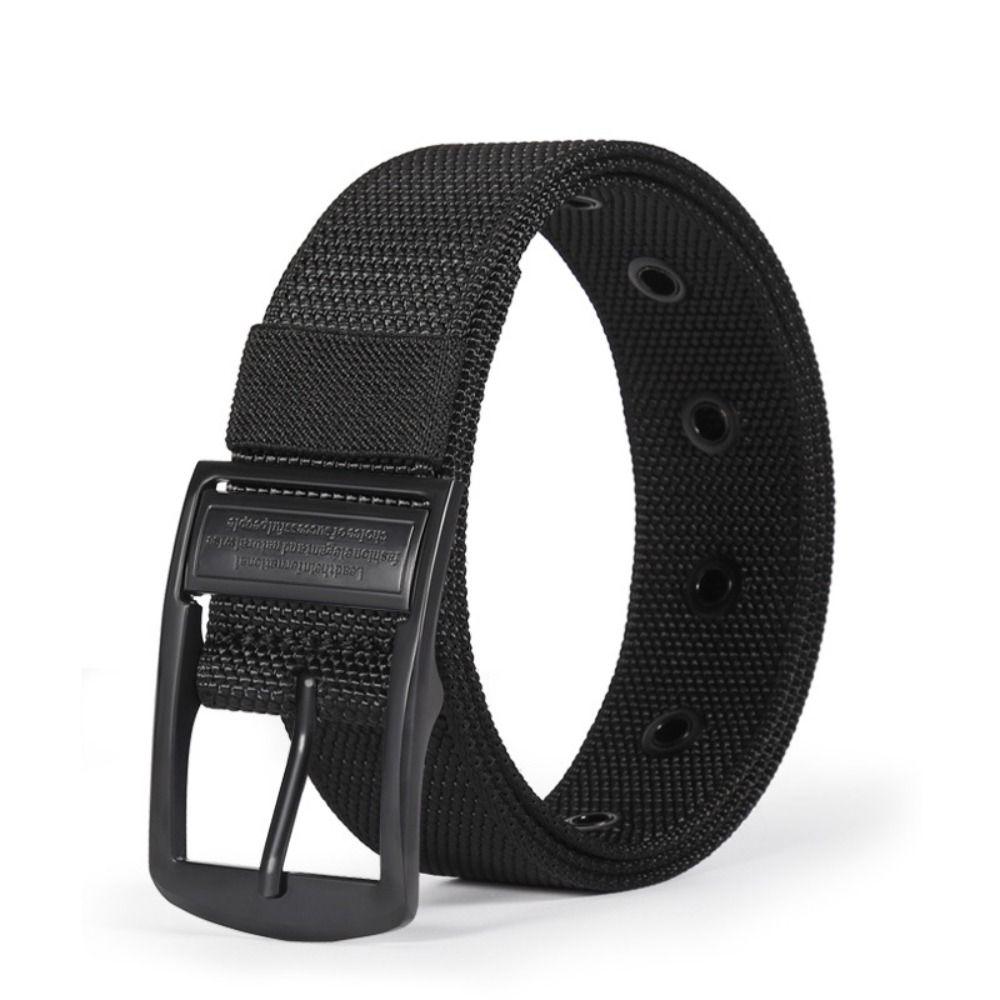 Unisex Woven Waist Belt Alloy Pin-Buckle Imitation Nylon Weave Belt Casual Waist Belt For Men